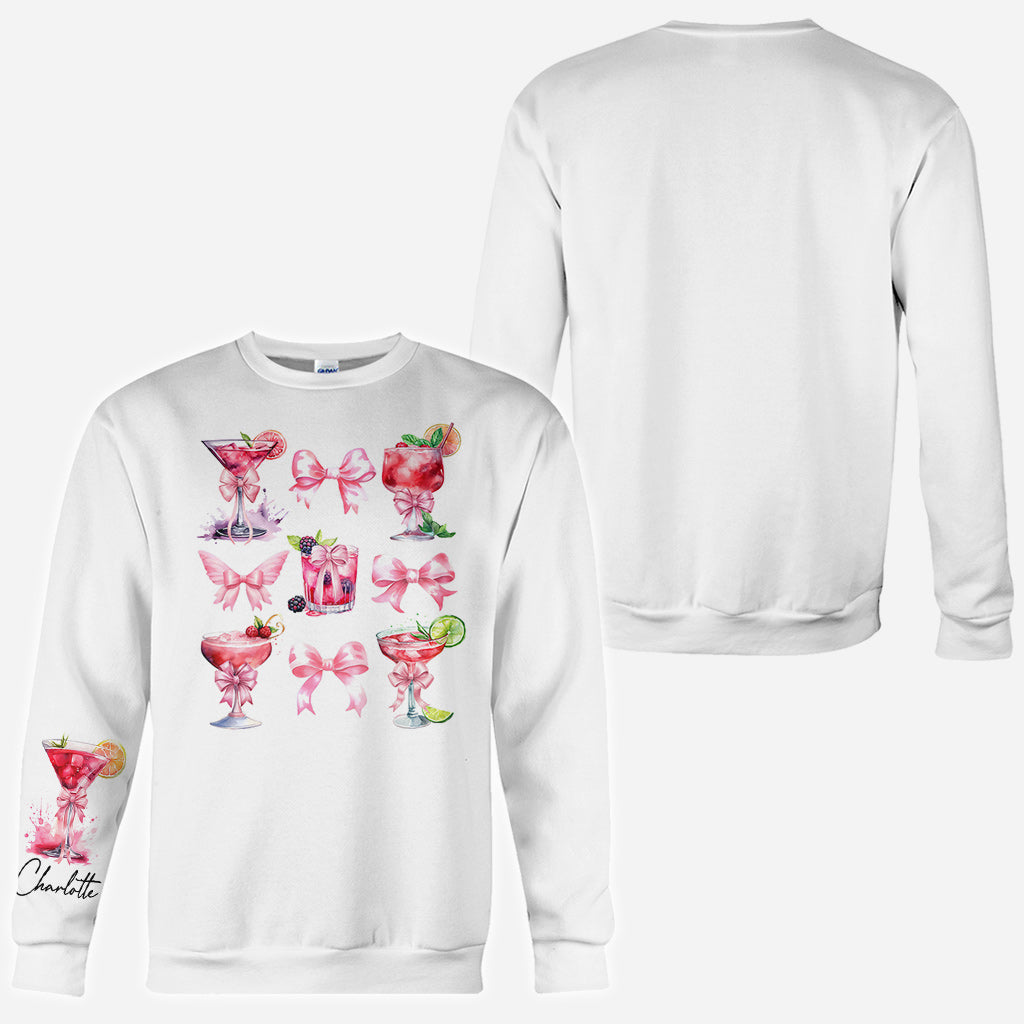 Wasser sparen, Cocktails trinken, kokett, mädchenhaft – personalisiertes Cocktail-Shirt
