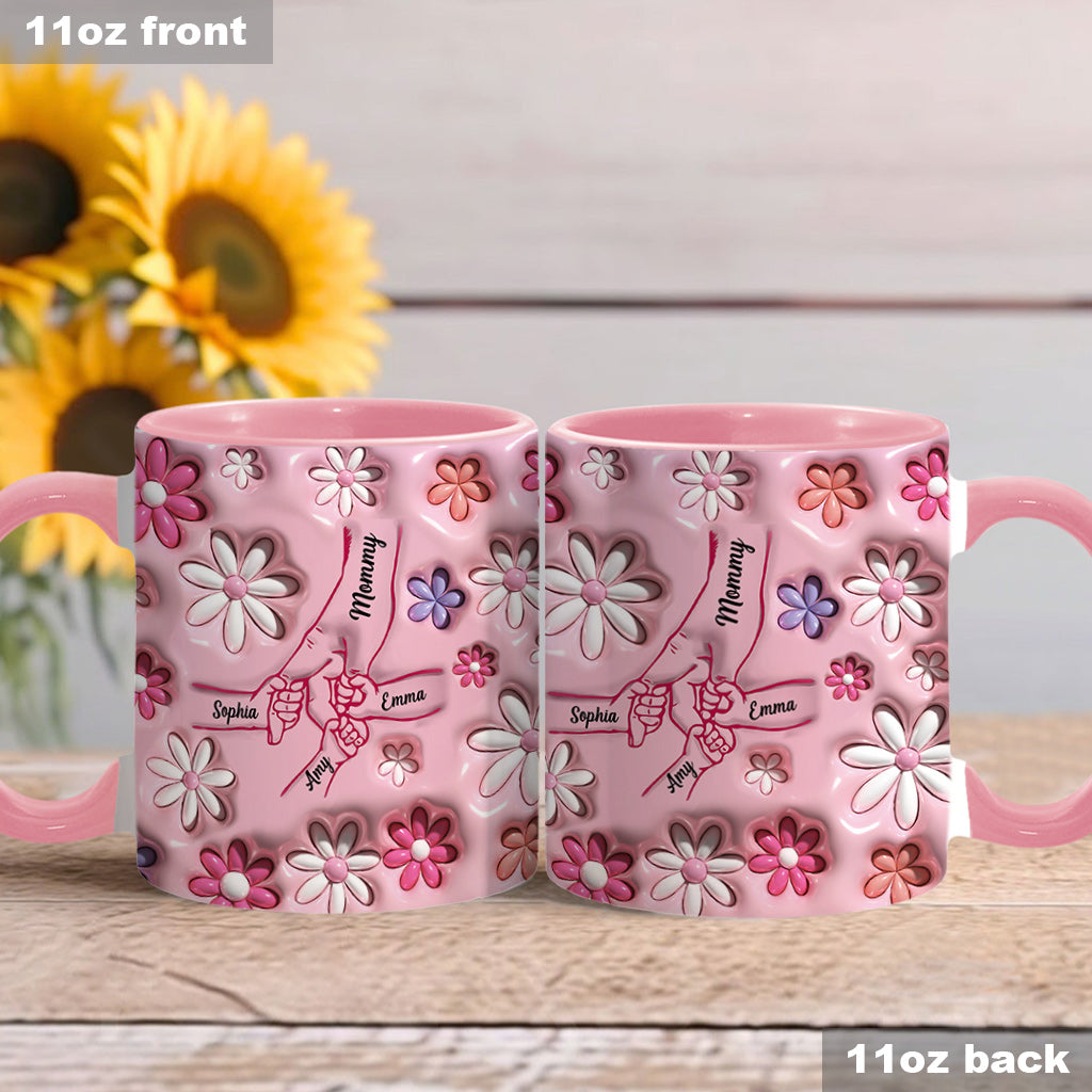 Händchenhalten - Personalisierte Tasse mit Mutter-Akzent