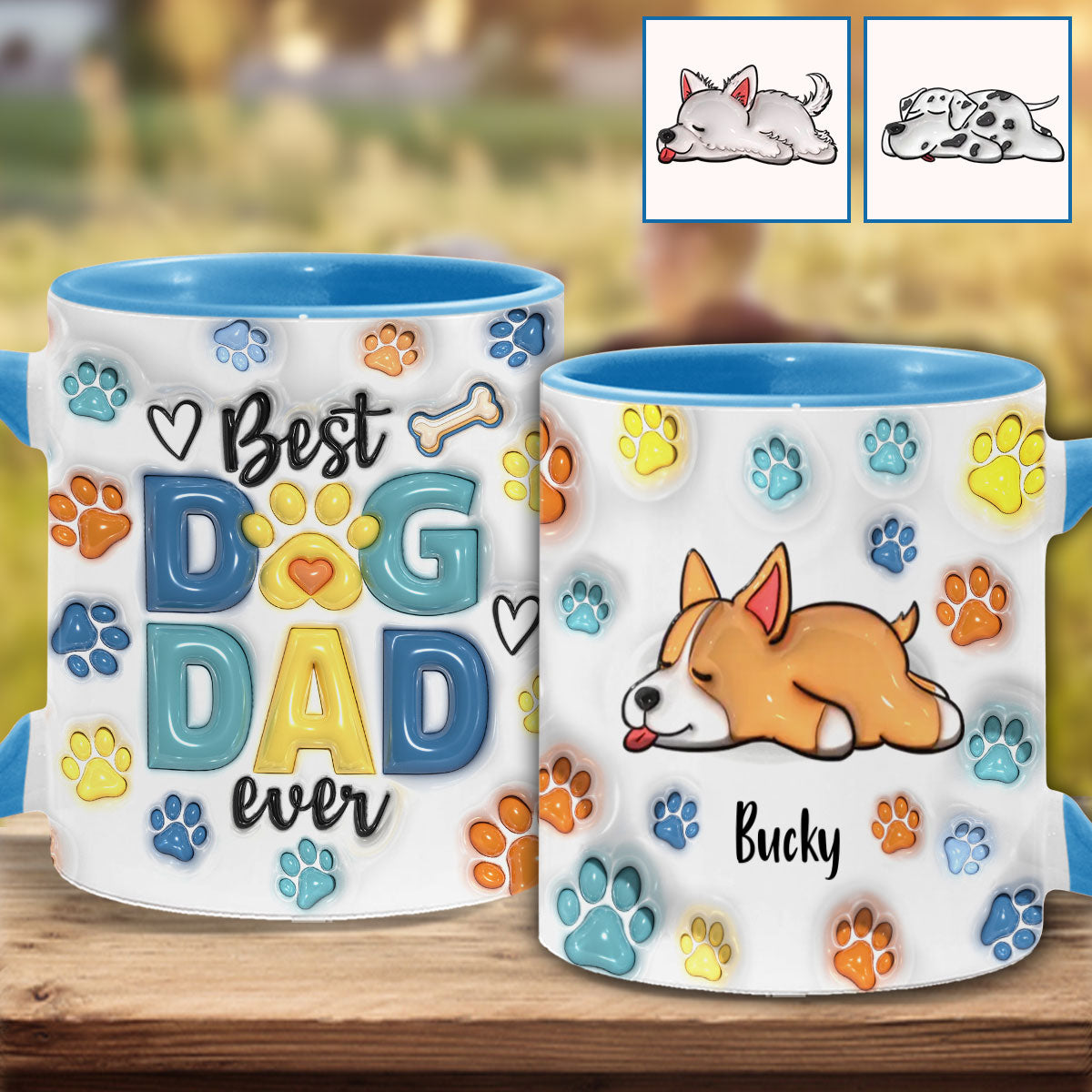 Personalisierte Tasse mit Hundemotiv für Hundepapa