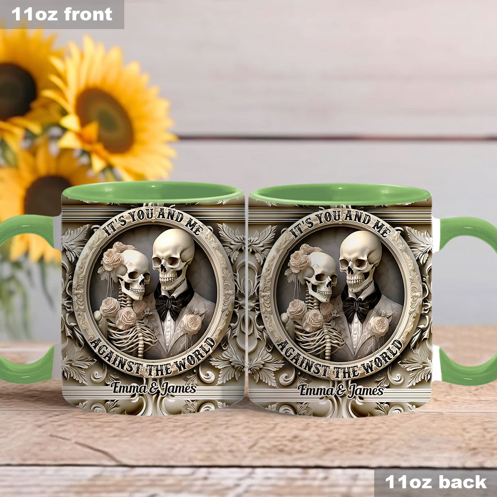 Wir beide gegen den Rest der Welt – personalisierte Tasse für Paare