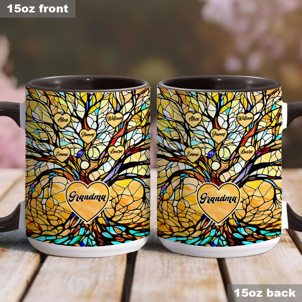 Unser Stammbaum – Personalisierte Tasse mit Oma-Motiv