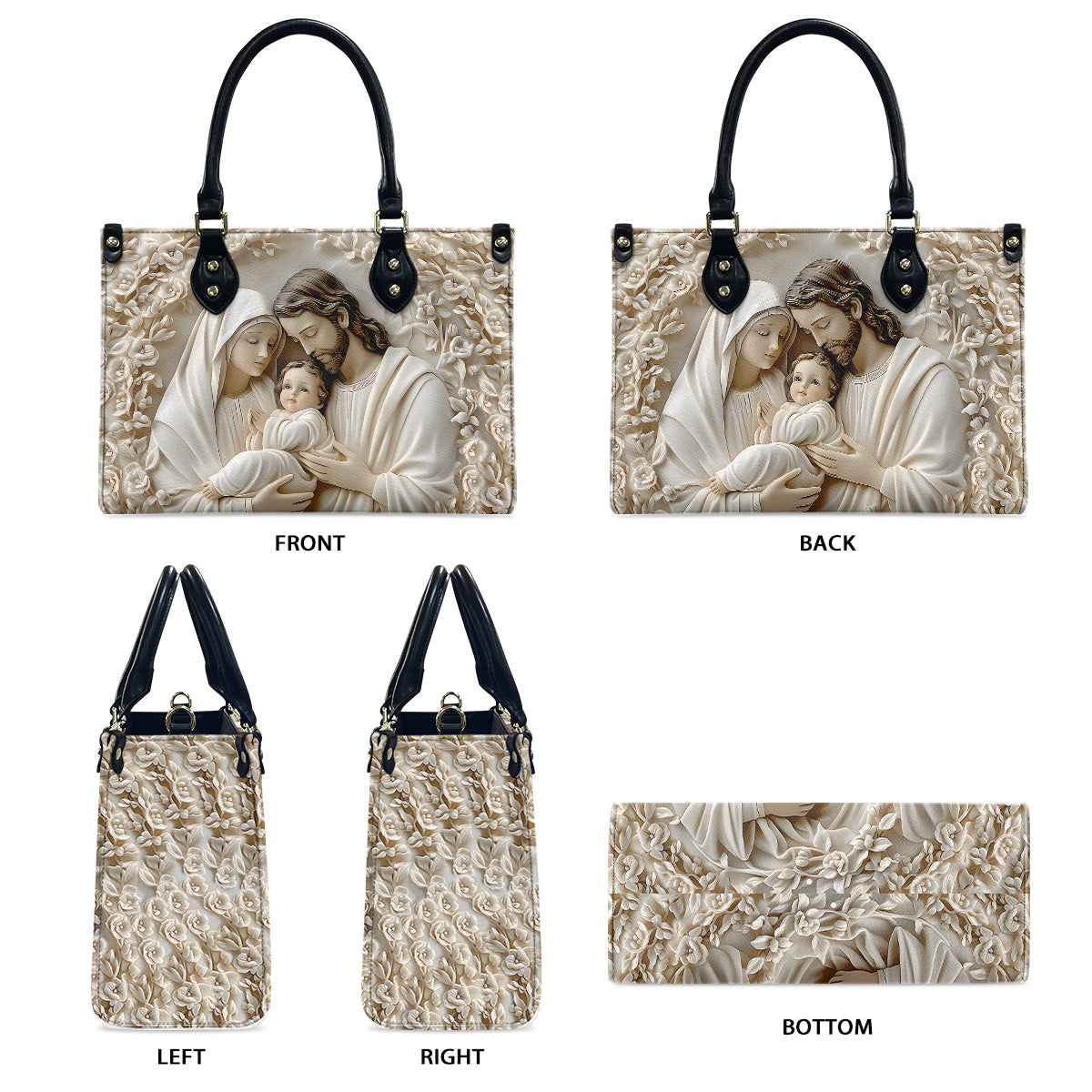 Die Heilige Familie – Christliche Lederhandtasche