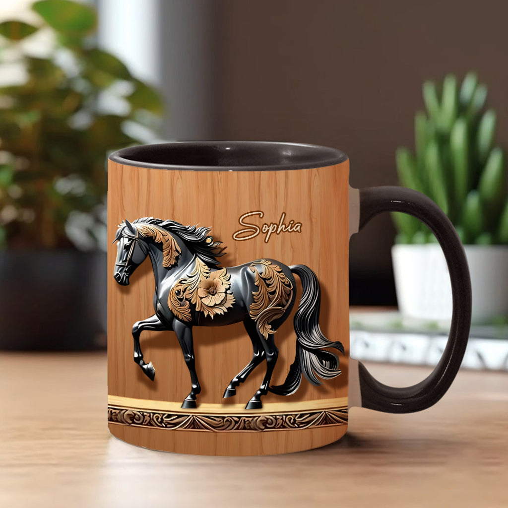 Black Horse - Personalized Horse Accent Mug