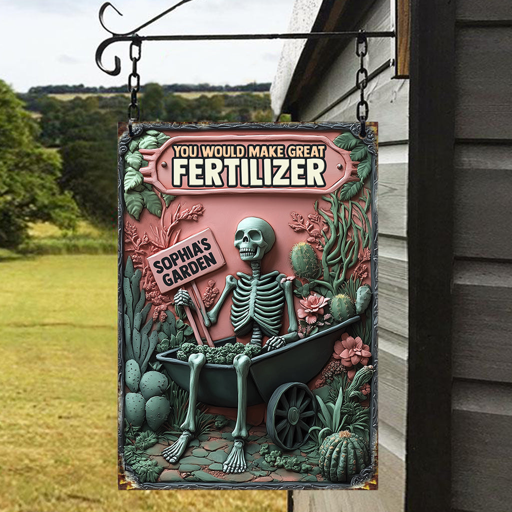 Du wärst ein toller Dünger – personalisiertes rechteckiges Metallschild für den Garten