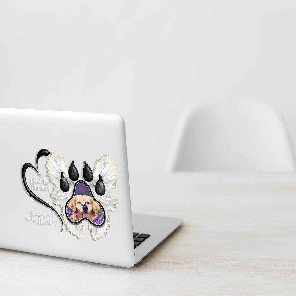 Für immer in meinem Herzen – Personalisierter Hunde-Aufkleber (gestanzt)