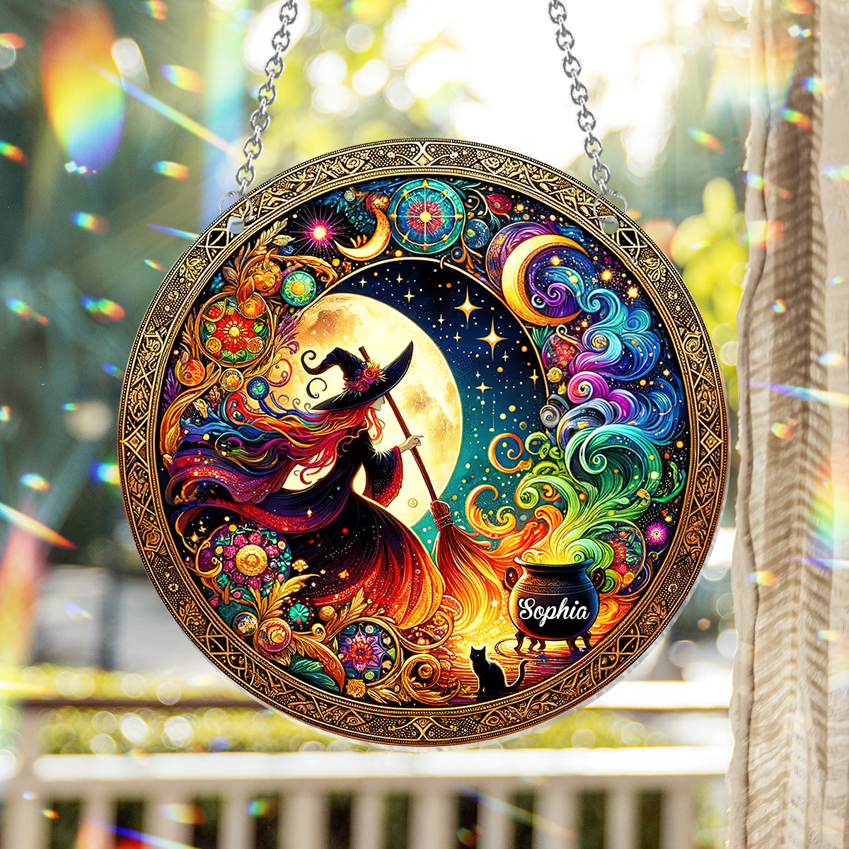 Beautiful Witch - Personalized Witch Window Hanging Suncatcher Ornament