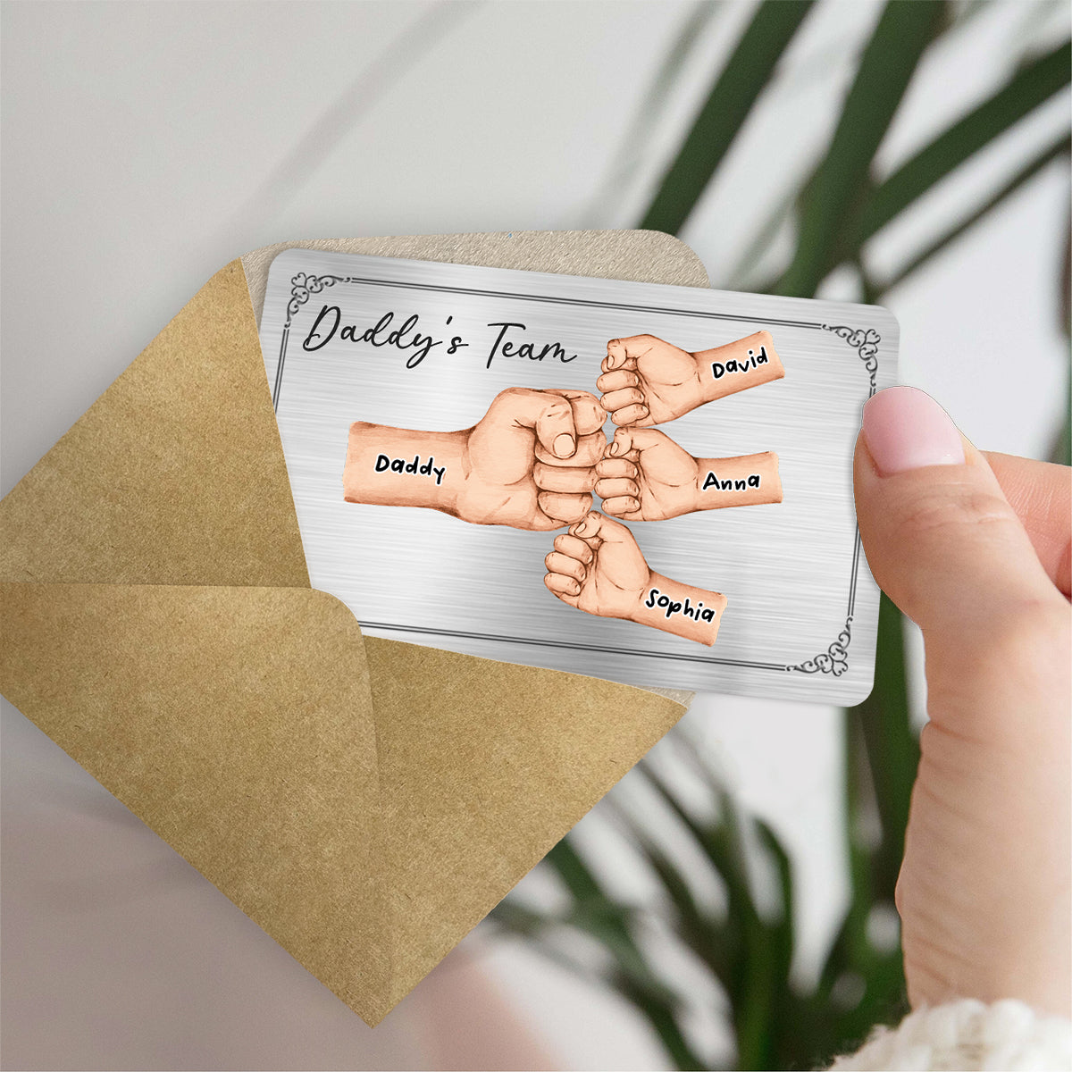 Daddy's Team – Personalisierte Einlegekarte für die Geldbörse Ihres Vaters