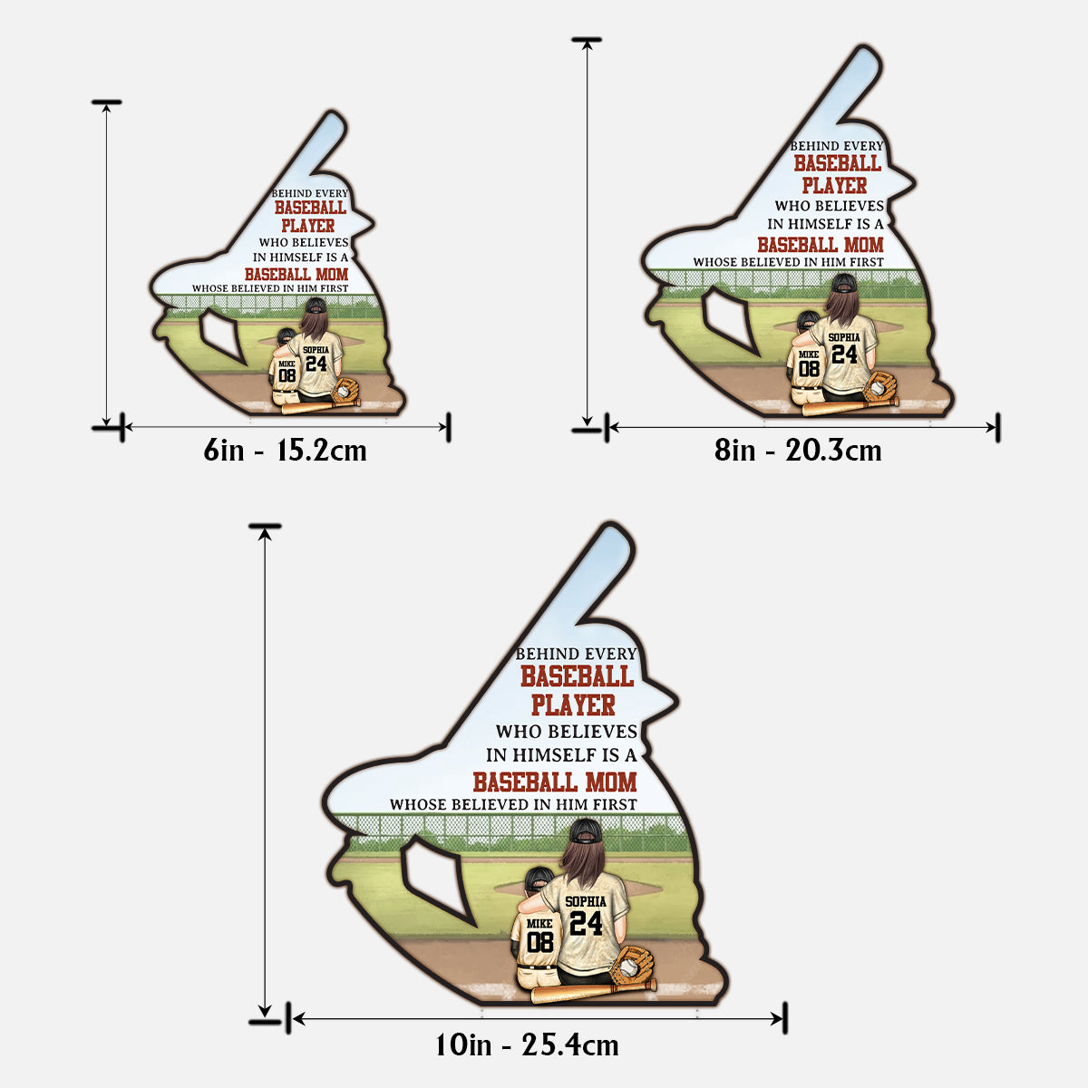 Baseball Mom/ Dad - Personalized Baseball 2 Layered Wood Sign / Wood Plaque