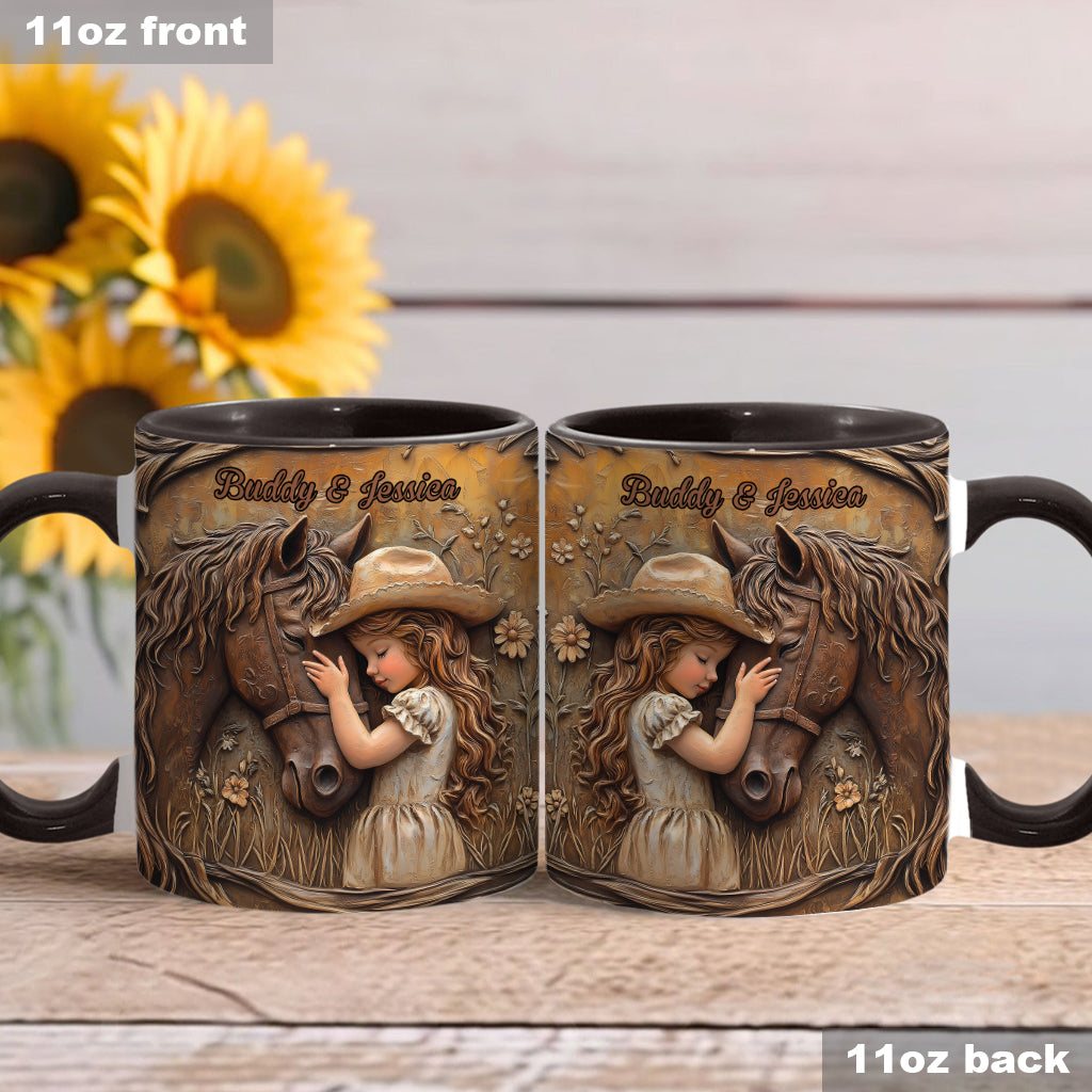 Einfach ein Mädchen, das Pferde liebt – personalisierte Tasse mit Pferdemotiv