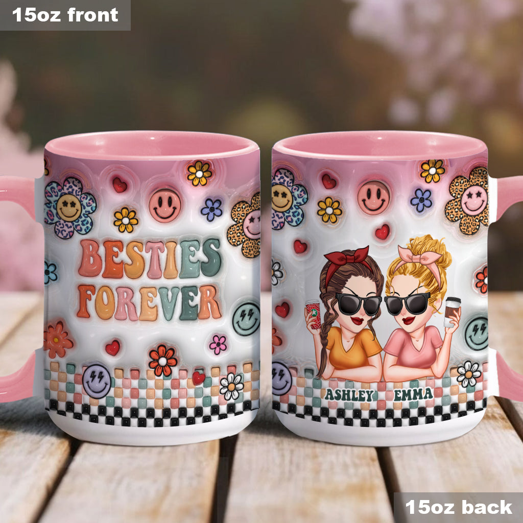 Besties Forever Floral - Personalisierte Bestie-Tasse