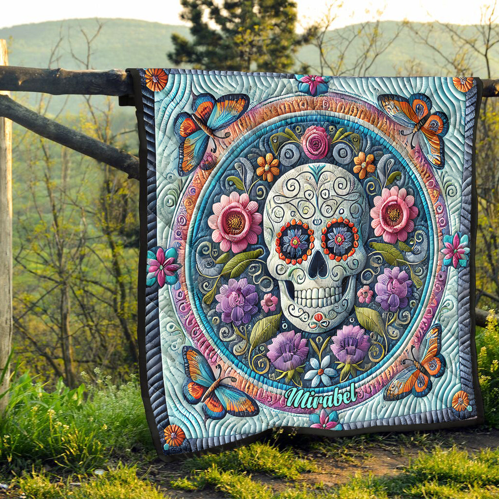 Wunderschöner Totenkopf – personalisierte Totenkopf-Steppdecke