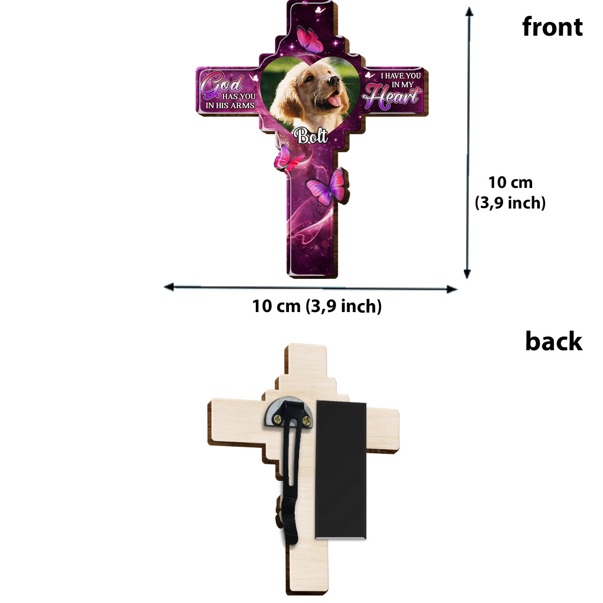 Individuelles Foto – Für immer in unseren Herzen – Personalisierter, denkmalgeschützter Auto-Sonnenblendenclip