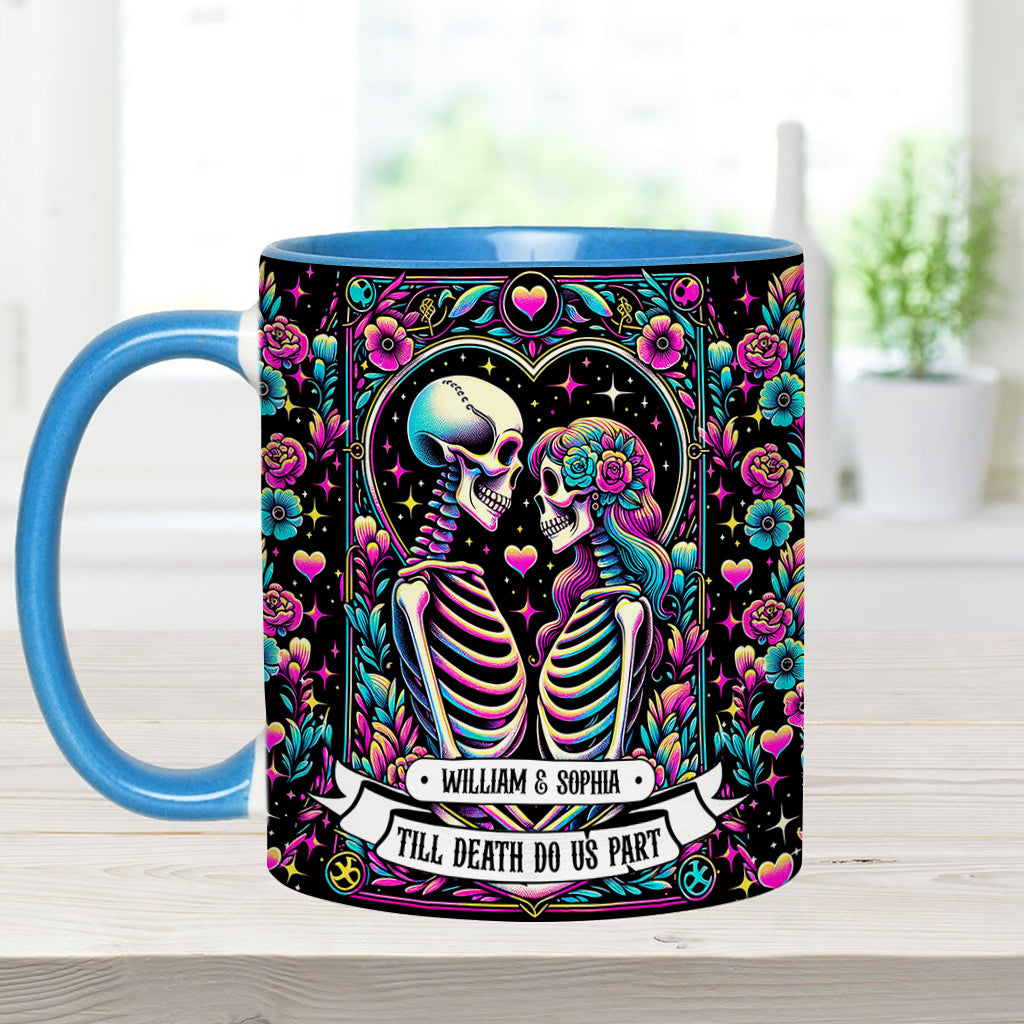 Bis dass der Tod uns scheidet – Personalisierte Tasse mit Totenkopf-Akzent