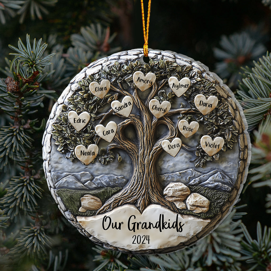 Unsere Enkelkinder 2024 – Personalisierter Oma-Weihnachtsbaumschmuck