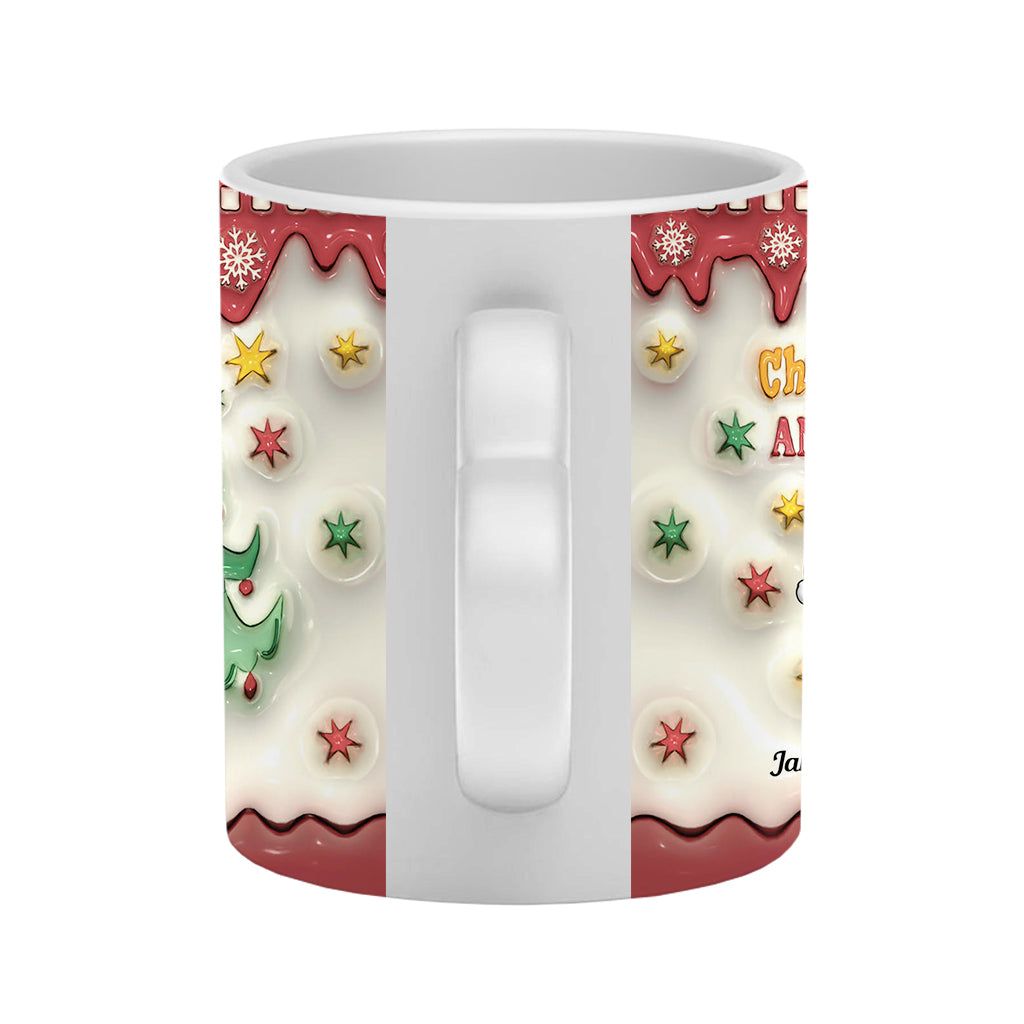 Weihnachten naht – Personalisierte Tasse mit Herzgriff für Paare