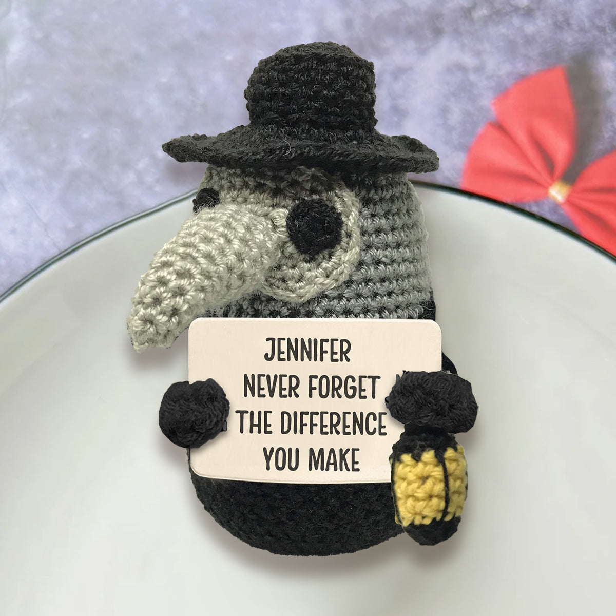 Plague Doctor - Personalized Nurse Hand Knitted Figurine