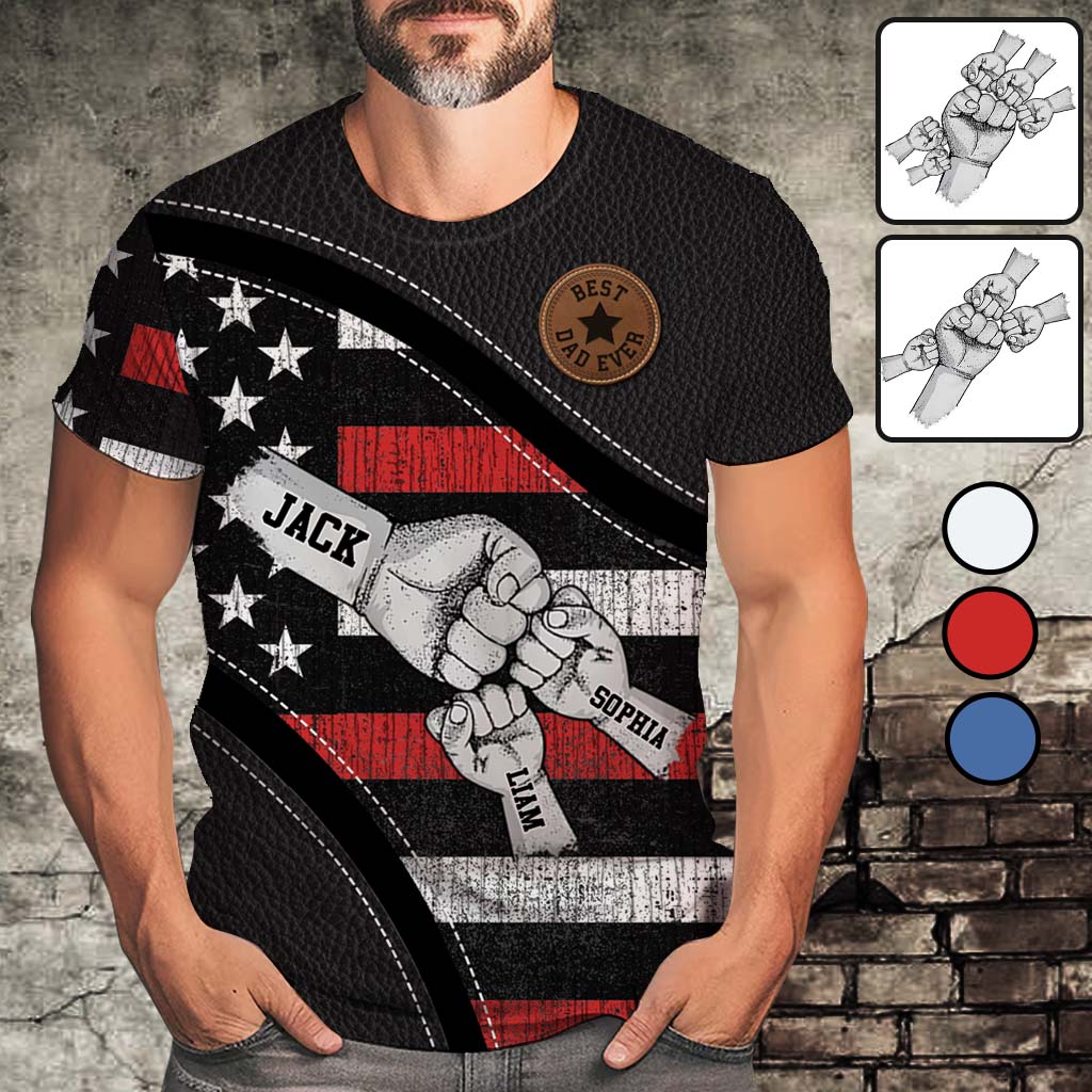 Faustgruß Papa und Kinder - Personalisiertes Vater-Shirt