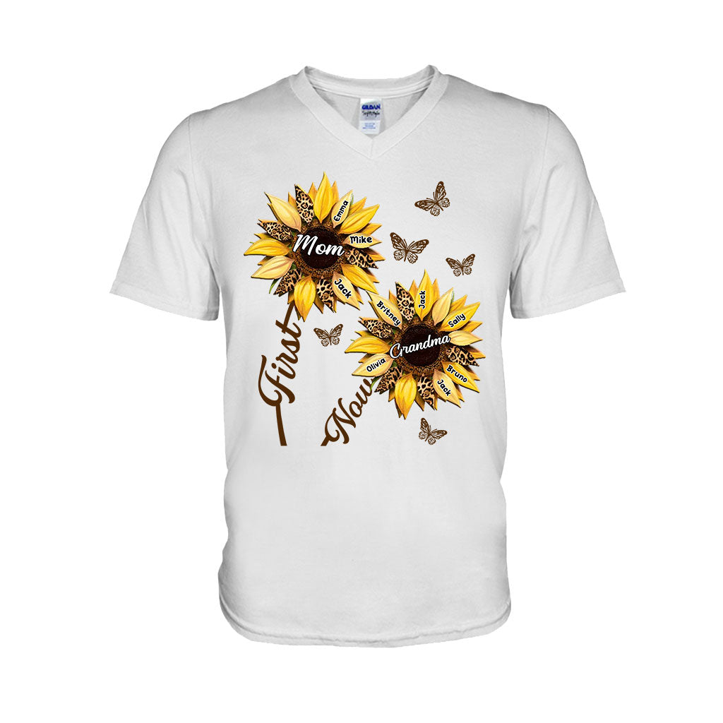 Erst Mama, jetzt Oma Sonnenblume – Personalisiertes Oma-T-Shirt und Hoodie