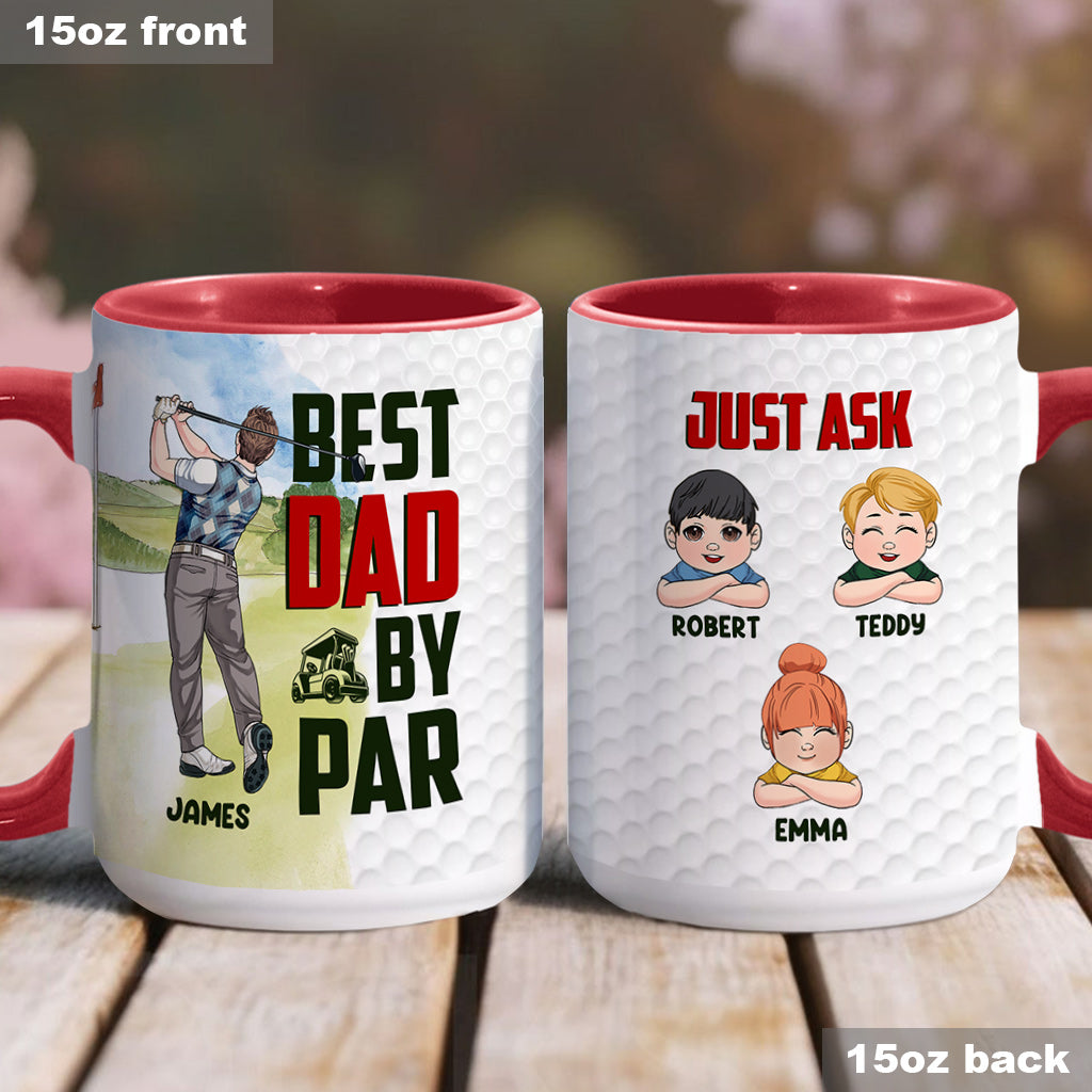 Bester Papa von Par - Personalisierter Golf-Akzentbecher