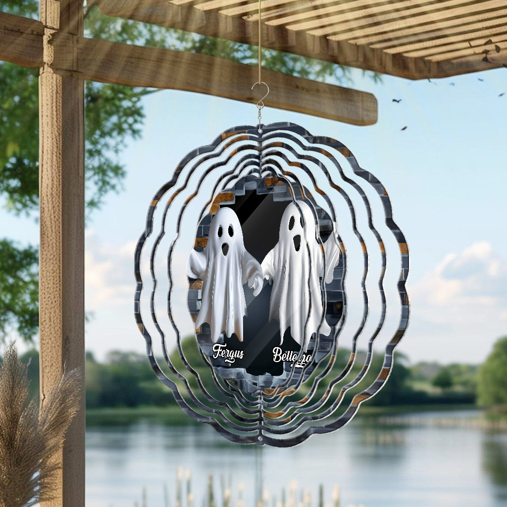 Lustiges Geisterpaar - Personalisierter Windspinner für Paare