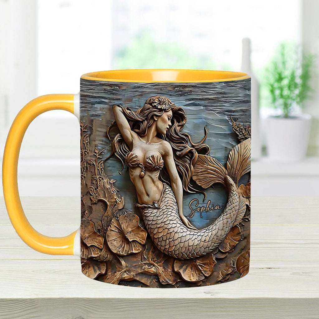 Beautiful Mermaid - Personalized Mermaid Accent Mug