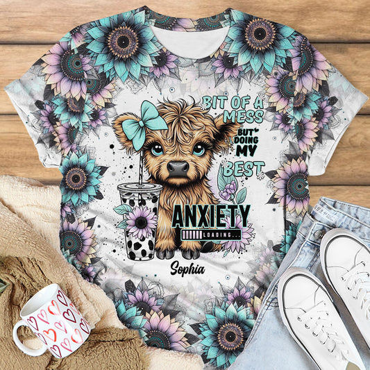 Ein bisschen chaotisch, aber ich gebe mein Bestes – personalisiertes Allover-Shirt