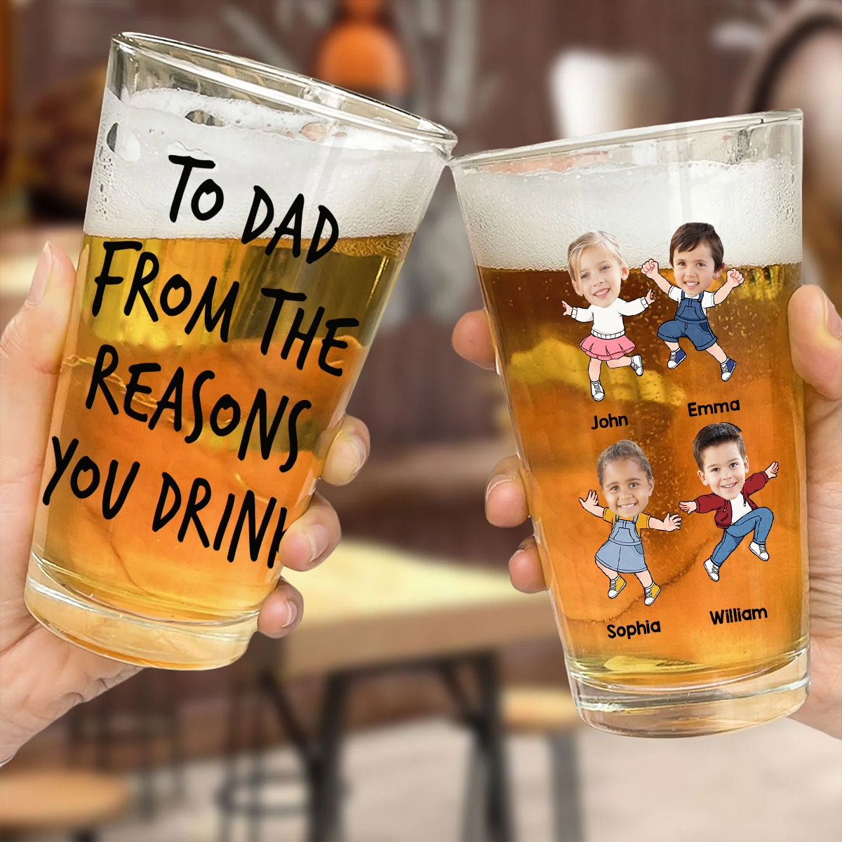 Gründe zum Trinken – Personalisiertes Vater-Bierglas