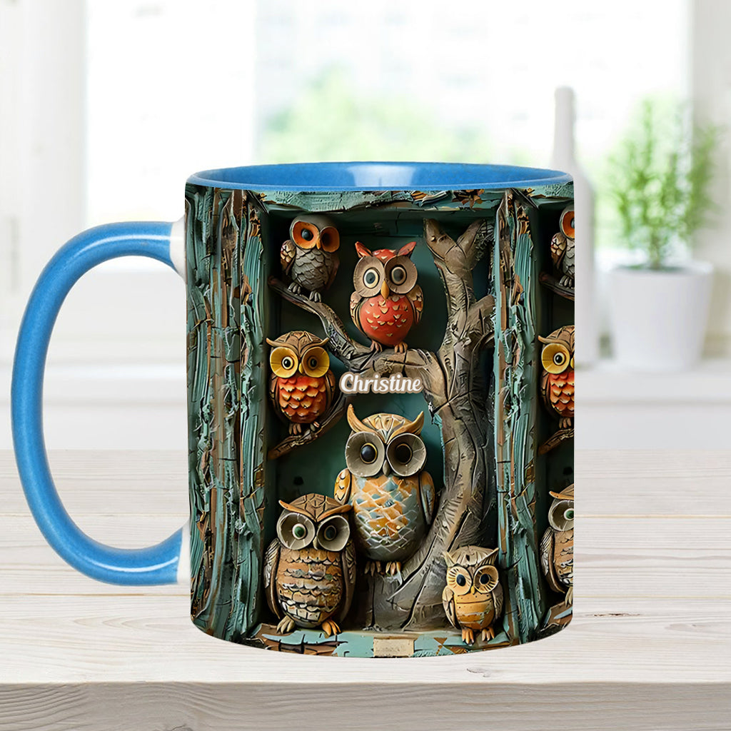 Einfach ein Mädchen, das Eulen liebt – personalisierte Tasse mit Eulenmotiv
