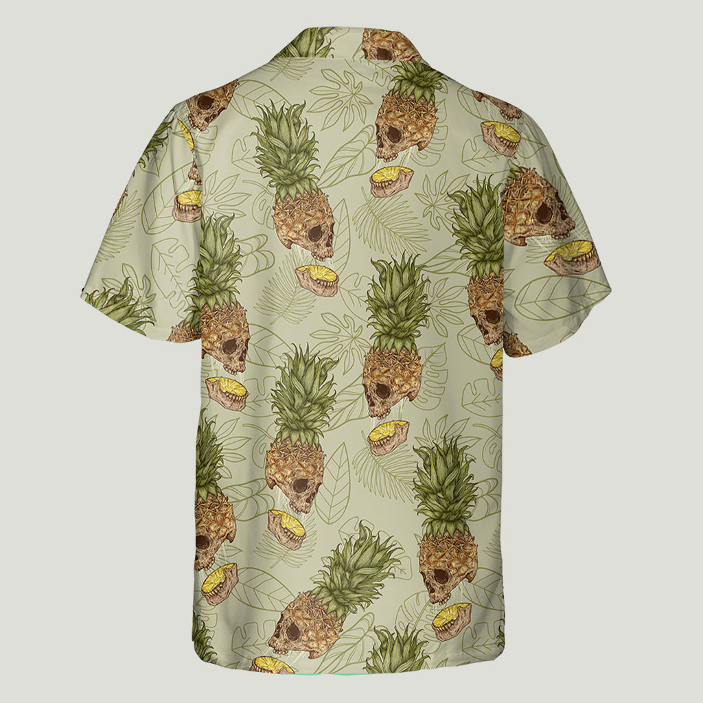 Lustiges Ananas-Totenkopf-Hawaiihemd mit personalisiertem Totenkopfmotiv