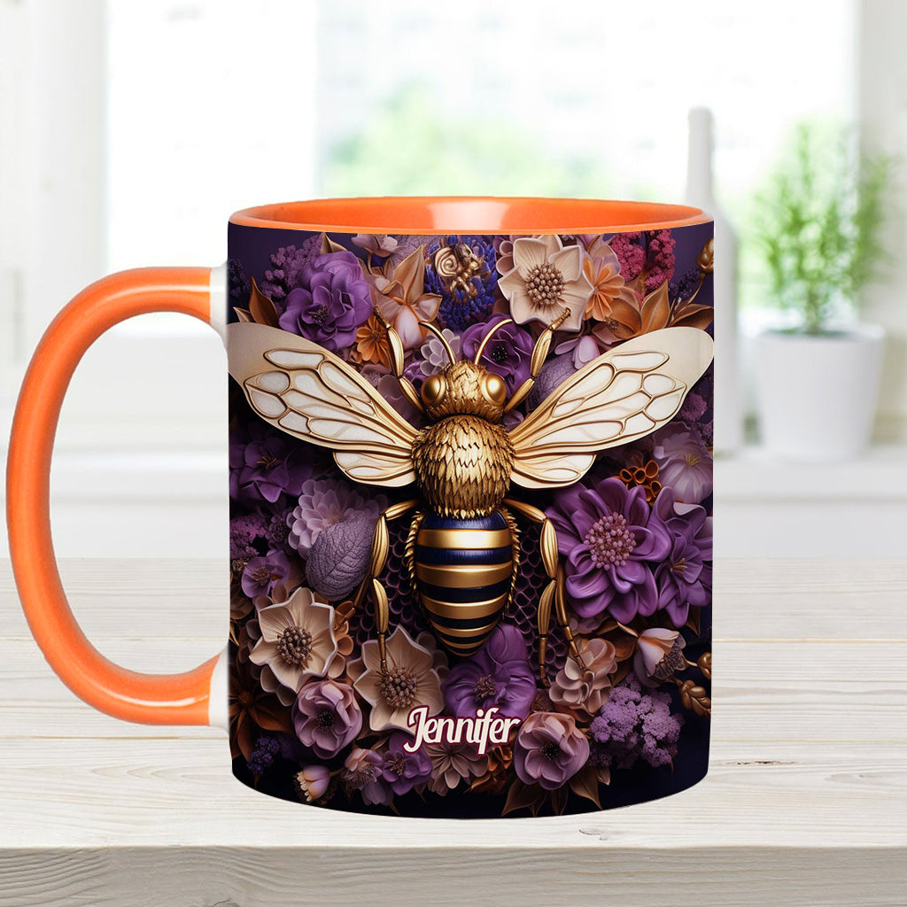 Bee Happy Golden Bee - Personalisierte Tasse mit Bienenmotiv