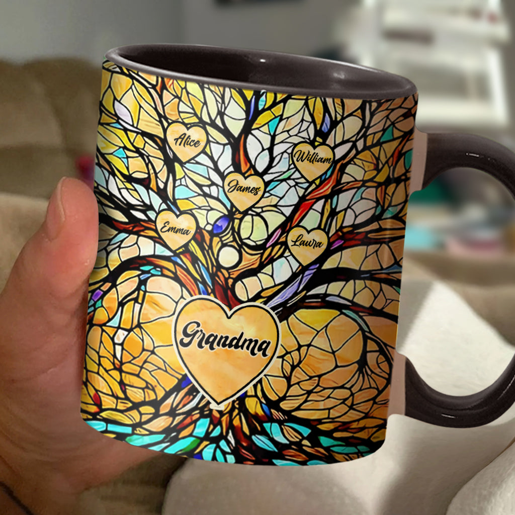 Unser Stammbaum – Personalisierte Tasse mit Oma-Motiv