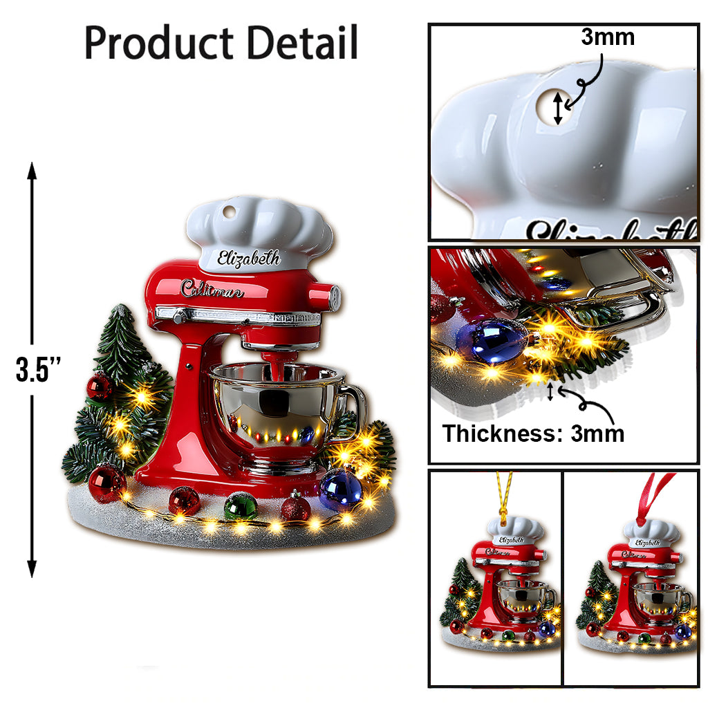 Love Baking, Christmas Stand Mixer - Personalized Baking Ornament