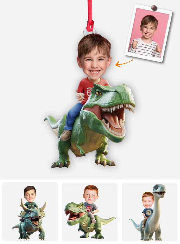 Dinosaurier - Personalisierter, individuell geformter Kinder-Weihnachtsbaumschmuck