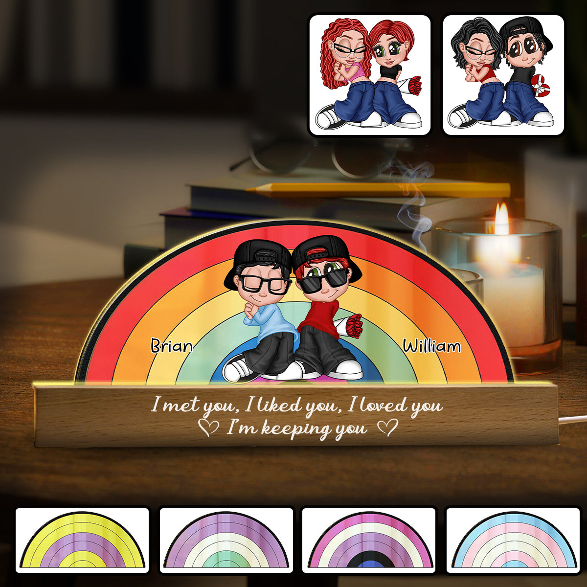 I Liked You & Love You - Personalized LGBT Support Custom LED Night Light