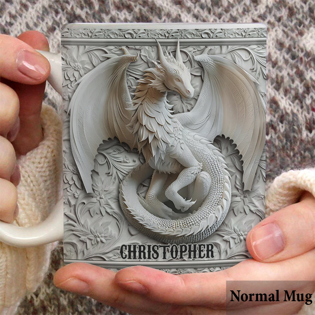 Weißer Drache – Personalisierte Drachentasse