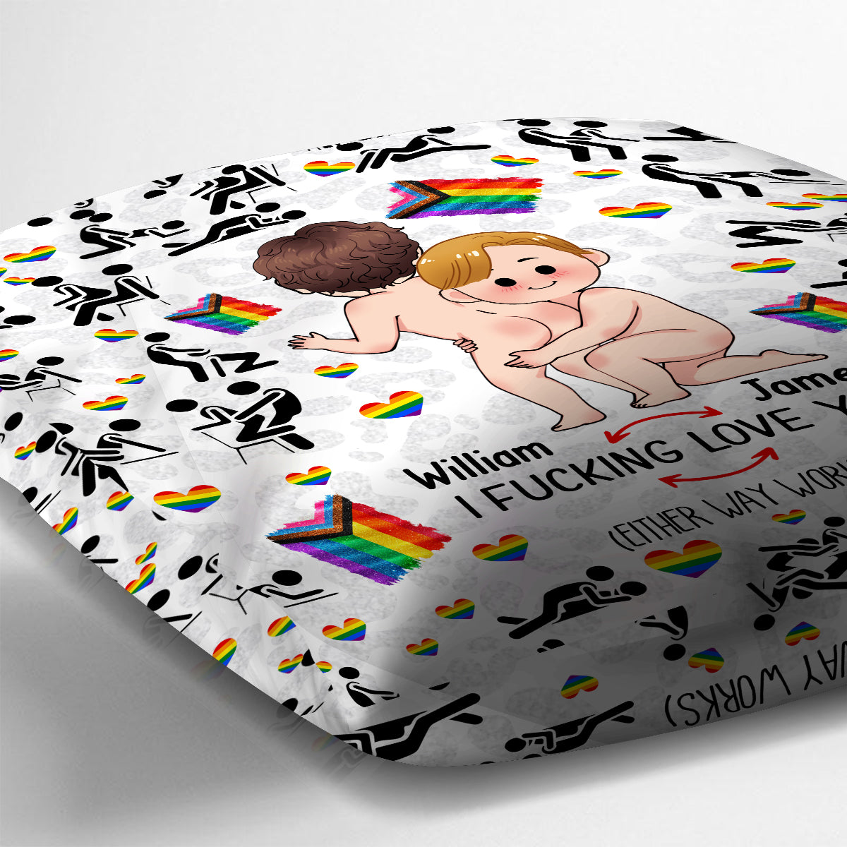I Love You - Personalized LGBT Support Throw Pillow