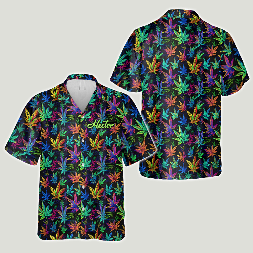 Buntes 420 - Personalisiertes Weed-Hawaiihemd