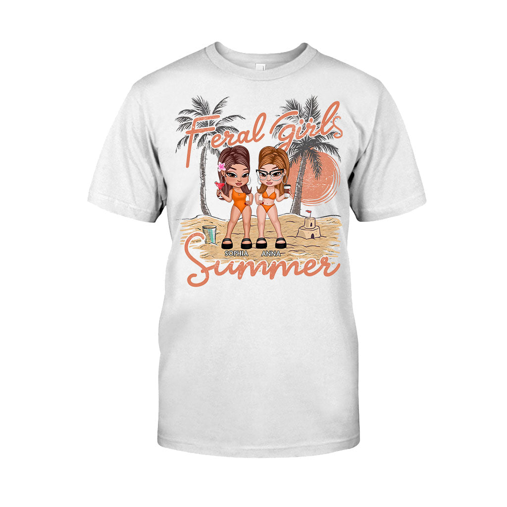 Feral Girls Sommer – Personalisiertes Bestie-T-Shirt und Hoodie