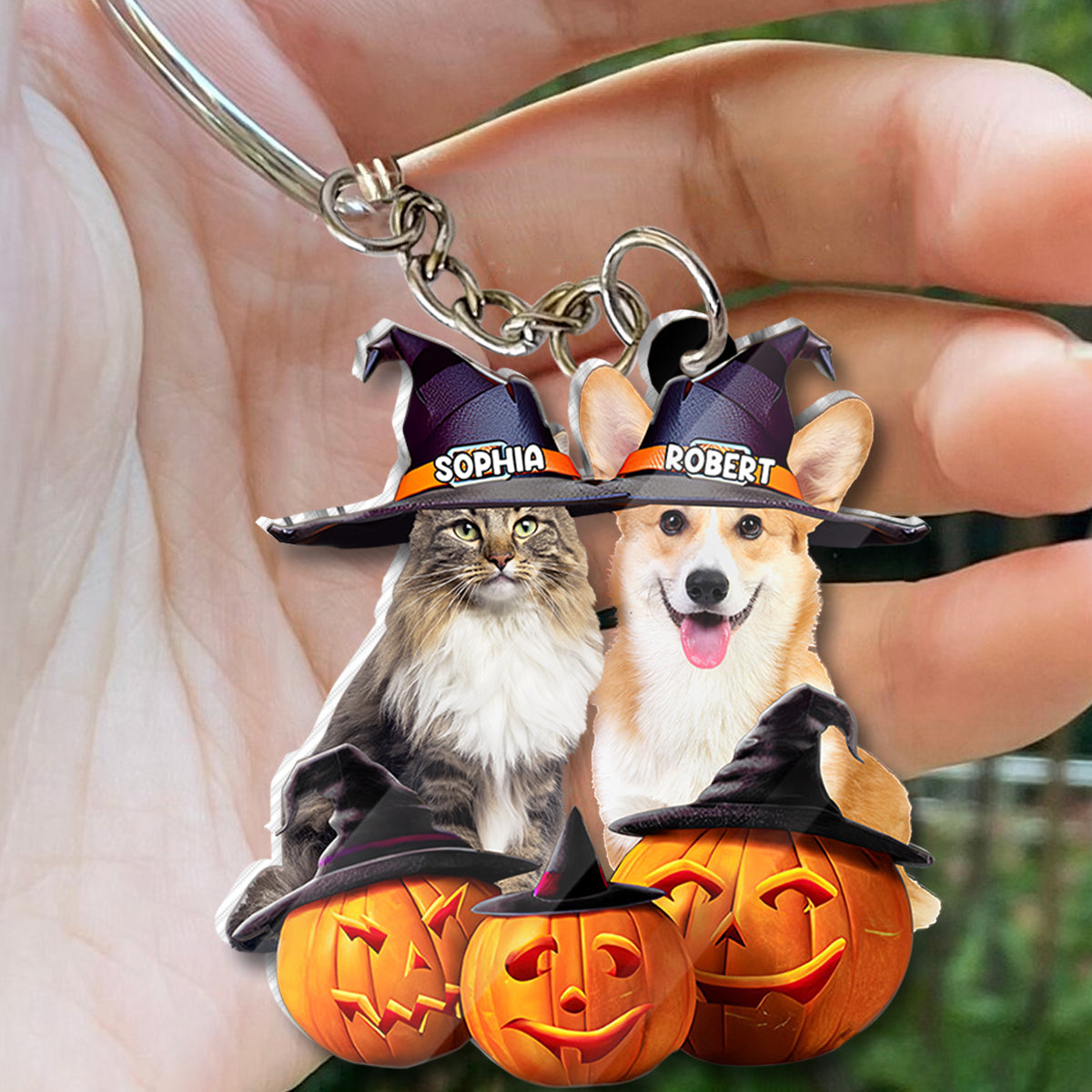 Cute Halloween Pets - Personalized Dog Custom Shaped Keychain