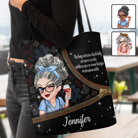 Retired Nurse Life This Bag Contains - Personalized Nurse Tote Bag