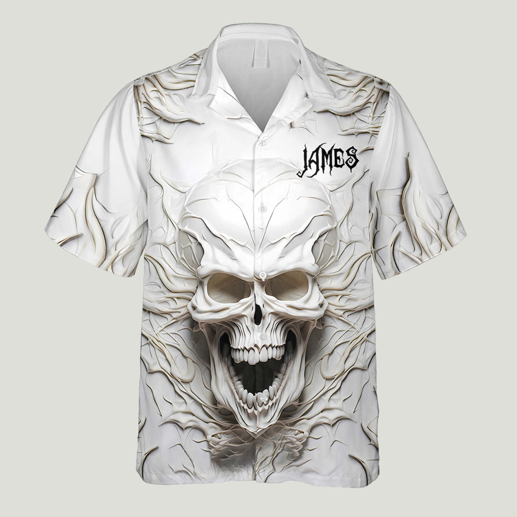 Schwarzer Totenkopf – Personalisiertes Totenkopf-Hawaiihemd