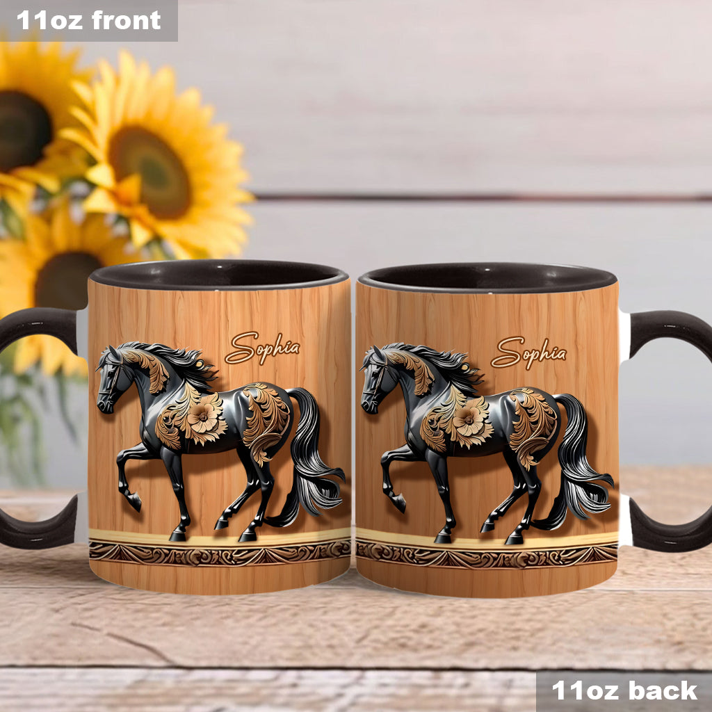Black Horse - Personalized Horse Accent Mug