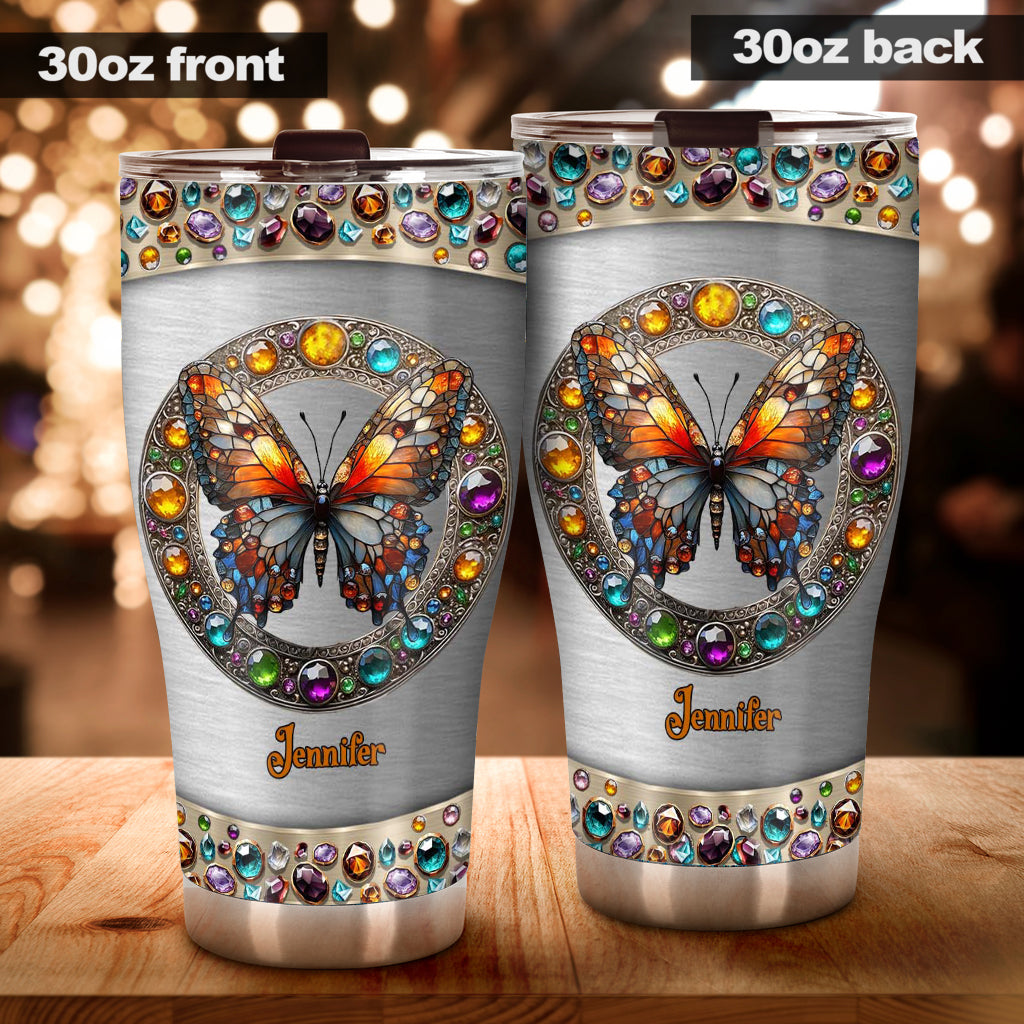 Schönheit aus Buntglas – Personalisierter Schmetterlingsbecher