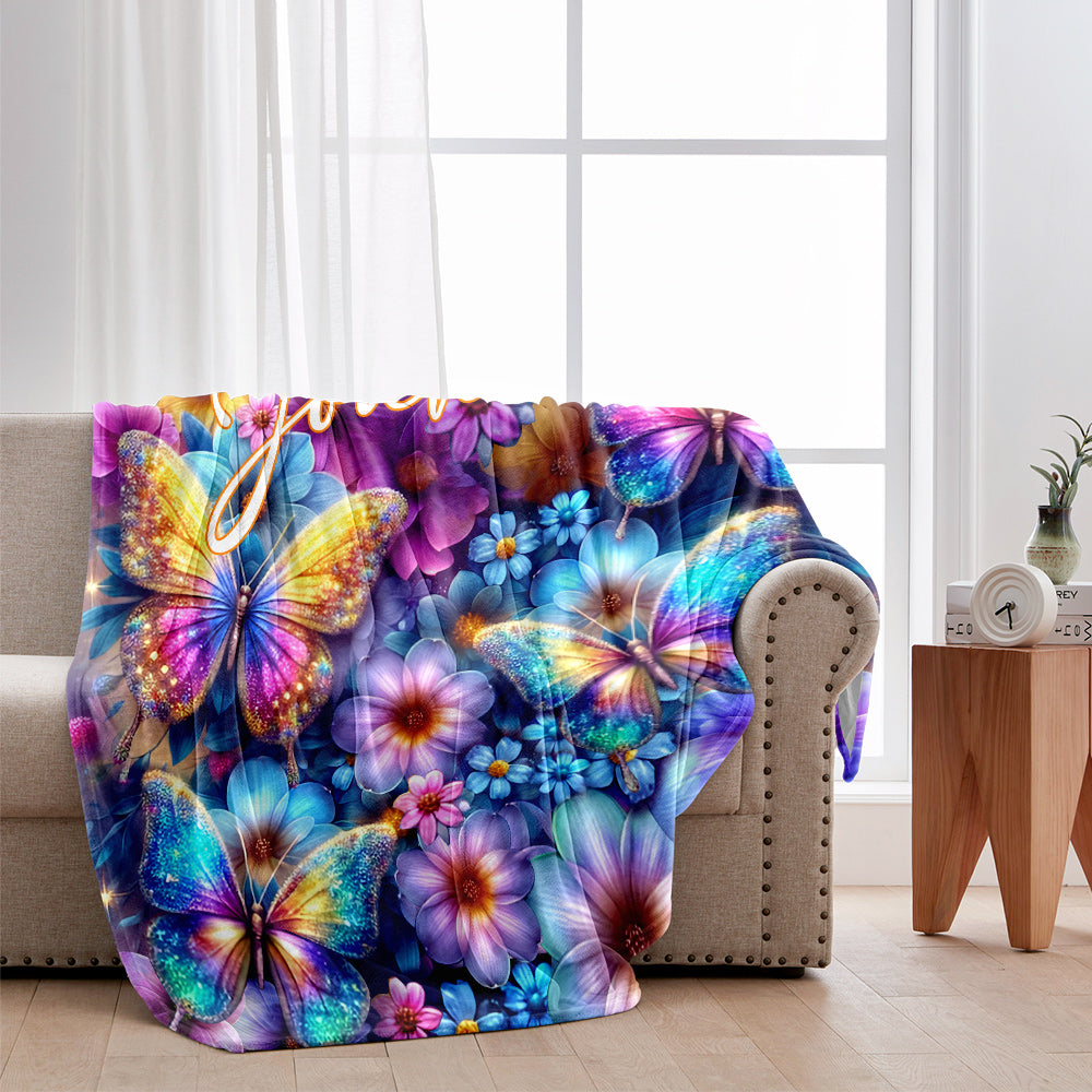 Wunderschöne Schmetterlinge – personalisierte Schmetterlingsdecke