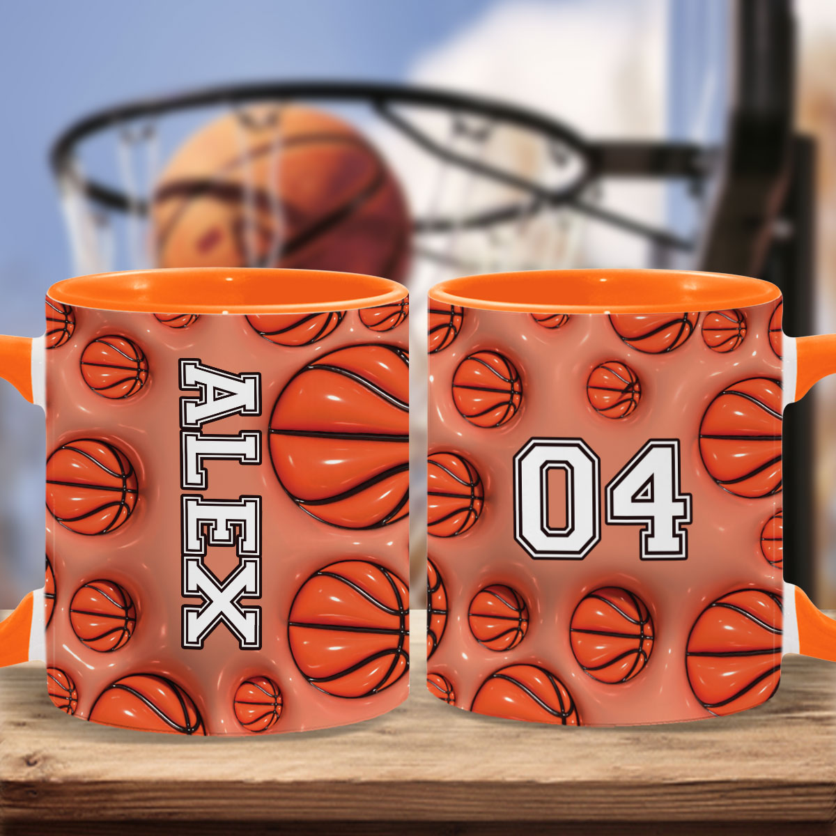 Personalisierte Tasse mit Basketballmotiv für Basketballfans