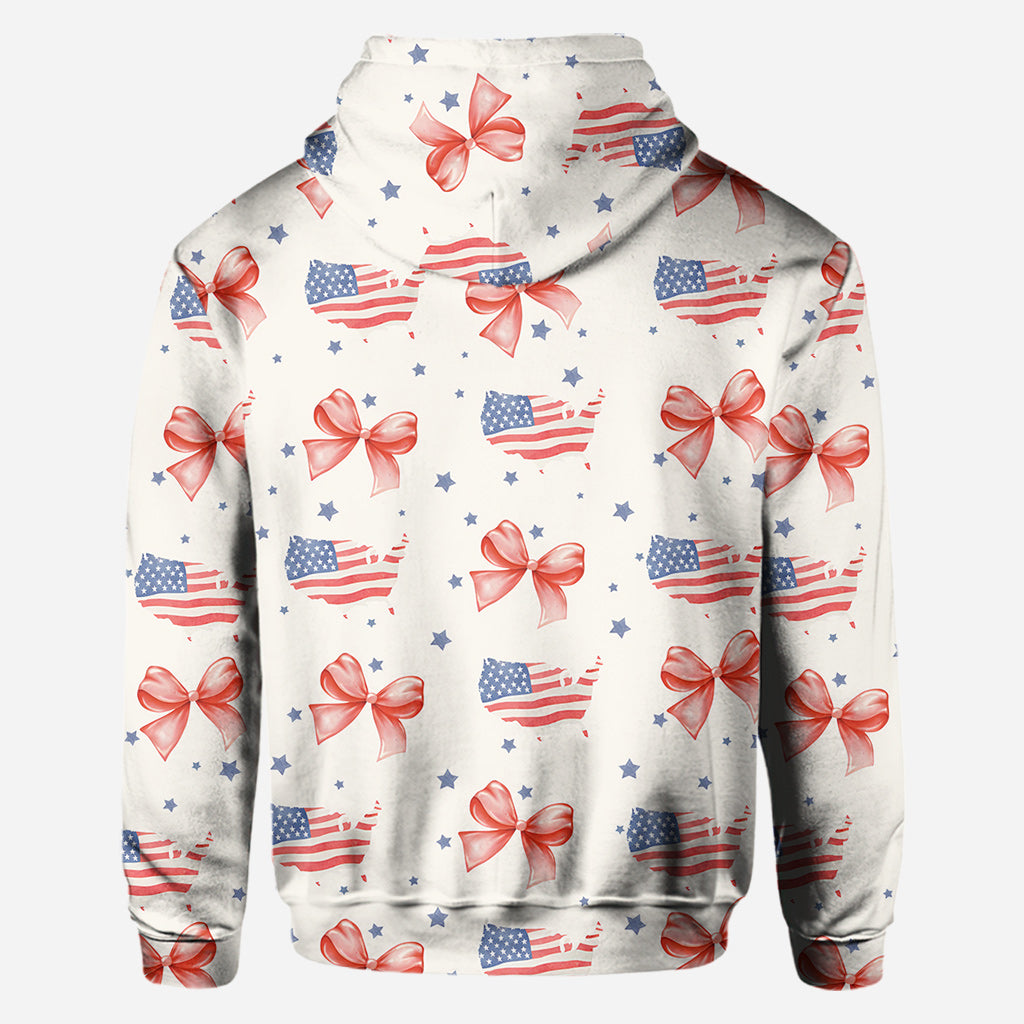 Coquette American Girl - Personalized Independence Day/ 4th of July All Over Shirt