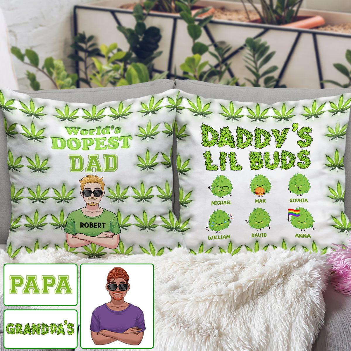 Dopest Dad Ever - Personalized Father Throw Pillow