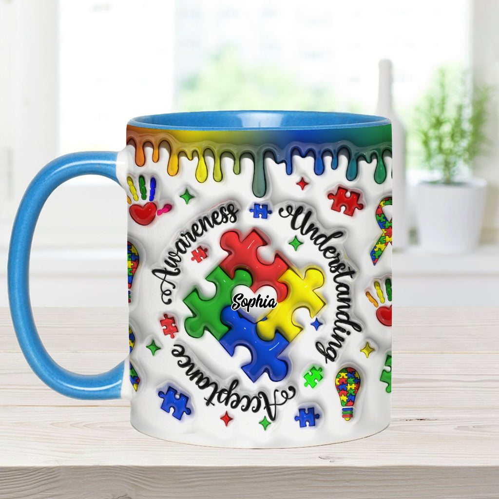 Autismus-Bewusstsein – Personalisierte Tasse mit Autismus-Motiv