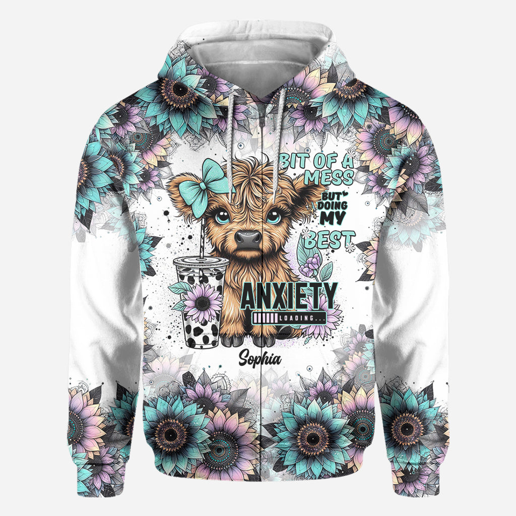 Ein bisschen chaotisch, aber ich gebe mein Bestes – personalisiertes Allover-Shirt