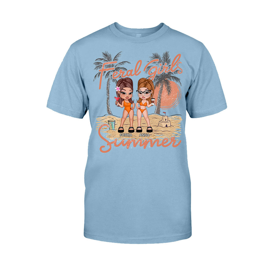 Feral Girls Sommer – Personalisiertes Bestie-T-Shirt und Hoodie